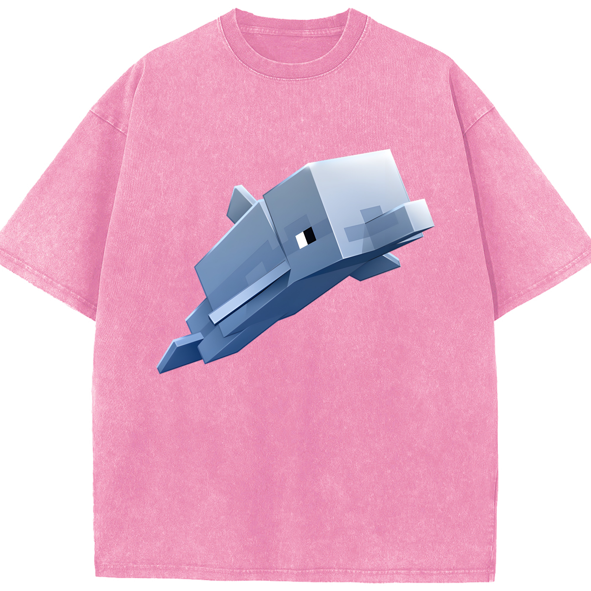 （画像用） マインクラフト ブロックの世界 Minecraft MC Block world 綿100% ヴィンテージ風 半袖Tシャツ（フロントプリント）